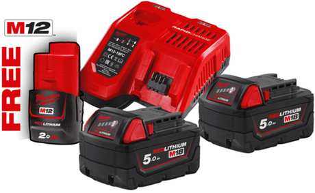 Milwaukee m18 nrg-502 18v li-ion batteri startsæt