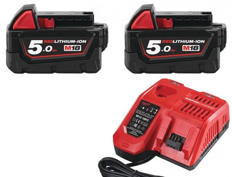 Milwaukee m18 nrg-502 - multioplader m12-18 fc + 2x m18 5,0 ah batteri