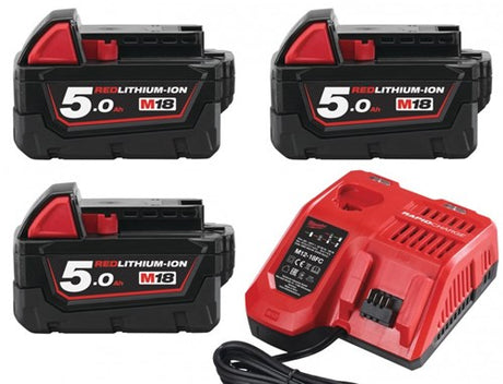 Milwaukee m18 nrg-503 - multioplader m12-18 fc + 3x m18 5,0 ah batteri