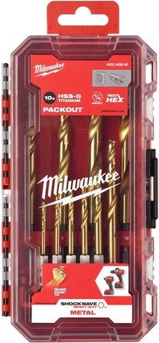 Milwaukee accessoires milwaukee metaalborenset hss-gg ti. shockwave set 5 - 4932493865