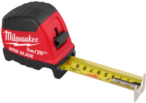 Milwaukee målebånd | bred klinge | 26 fod 8m x 35 mm - 4932499206