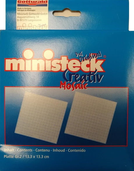 Ministeck - bundplade 13,3 x 13,3 cm - 32x32 huller - 4 stk.