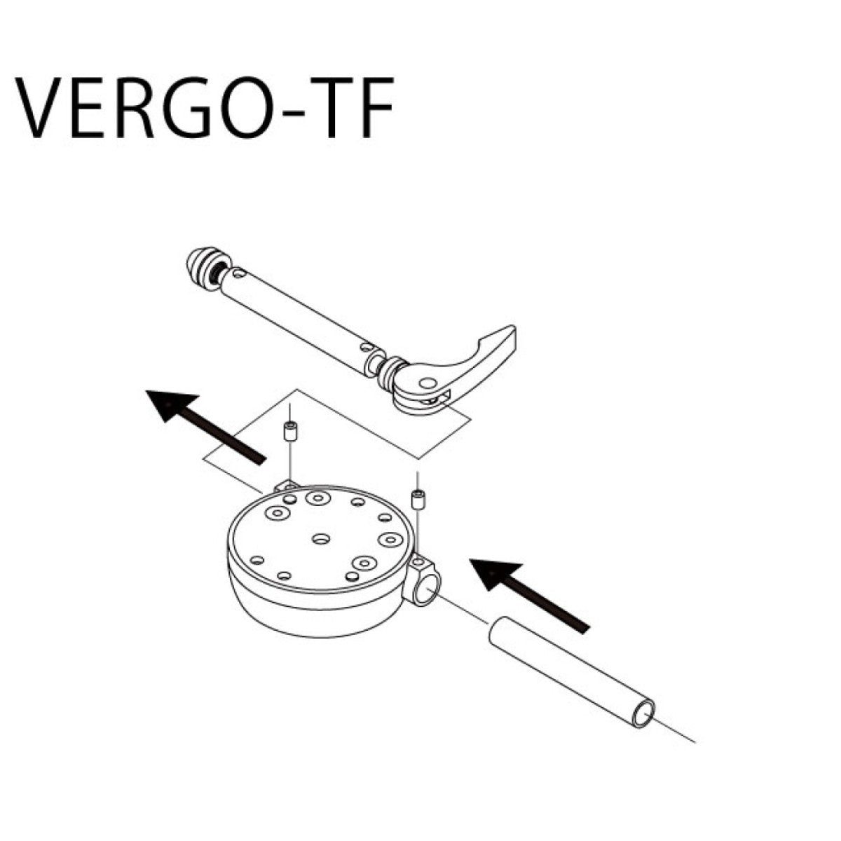 Minoura transport standard vergo-tf thru aksel adapter