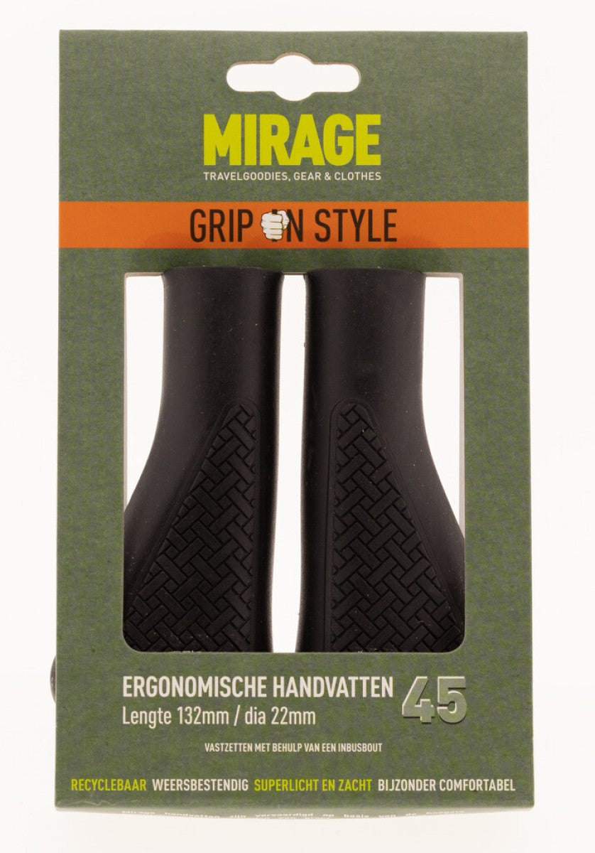 Mirage cykelhåndtag - ergonomisk, sort, 132 mm