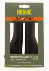 Mirage cykelhåndtag - ergonomisk, sort, 132 mm
