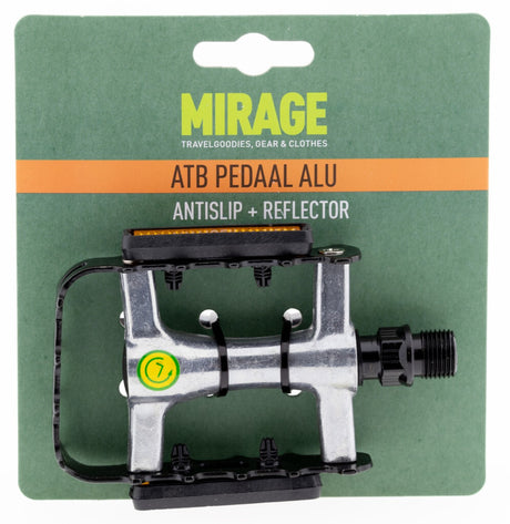 Mirage ATB Pedals Alu Silver+Reflector Blister 1500969