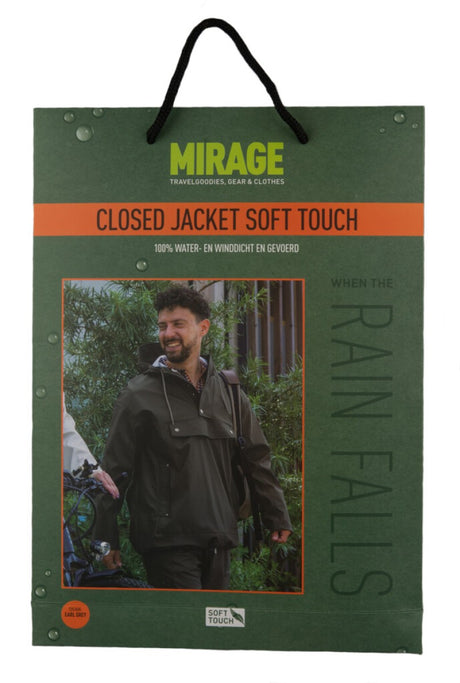 Mirage Raincoat Rainball Lukket Jakke - Størrelse L - Lavet af Polyester Soft Touch - Earl Grey