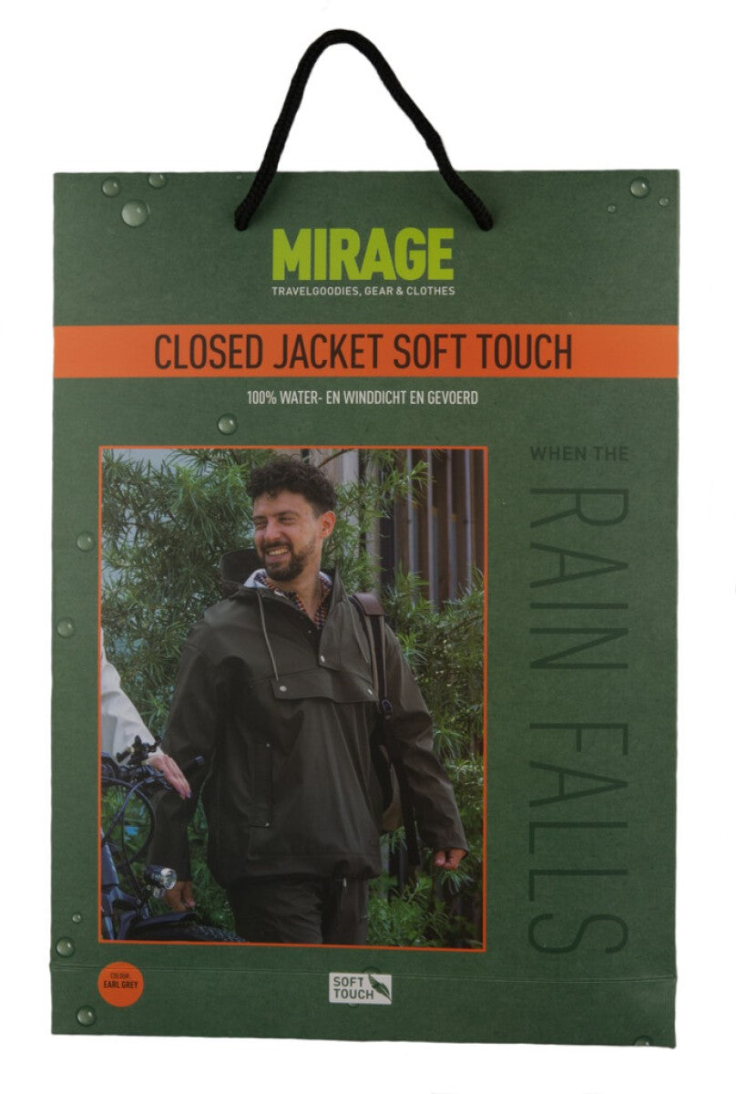 Mirage regnfrakke regnfrakke lukket jakke - størrelse s - lavet af polyester soft touch - earl grey