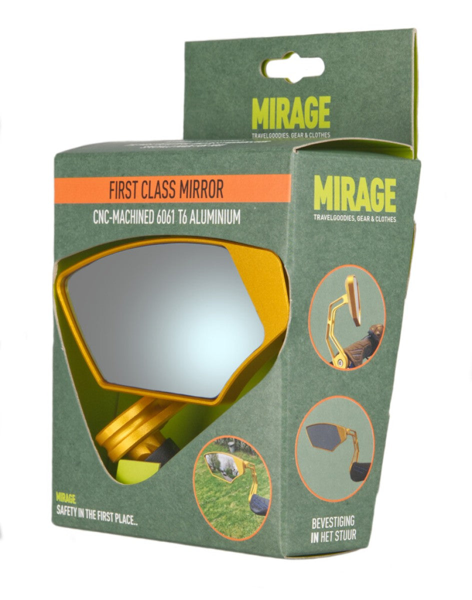 Mirage spejl barend første klasse, dæmpende glas, guld, venstre
