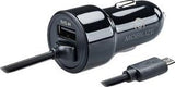 Enzo mobilize USB biloplader dual 4800ma + micro USB kabel sort 1m - 9540125