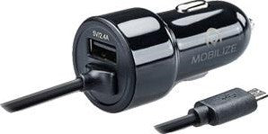 Mobilize USB biloplader dual 4800ma + micro USB kabel sort 1m - 9540125