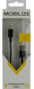 Enzo mobilize USB-C ladekabel 1m sort