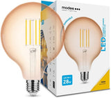 Modee LED Globe G125 E27 4-28W 1800K Filament Amber Dæmpbar - LED7490
