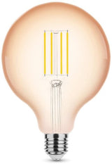 Modee LED Globe G125 E27 4-28W 1800K Filament Amber Dæmpbar - LED7490