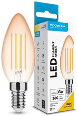 Modee led stearinlys e14 4-33w 1800k filament rav - led7400