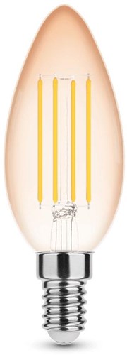 Modee led stearinlys e14 4-33w 1800k filament rav - led7400