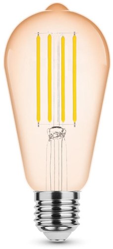 Modee LED ST64 E27 4-28W 1800K glødetråd Amber Kan dæmpes - LED7470