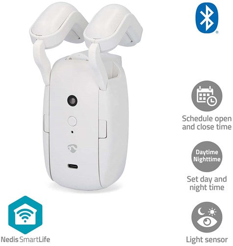Nedis smartlife gardinrobot – stangskinne – Bluetooth – 4000mah – hvid