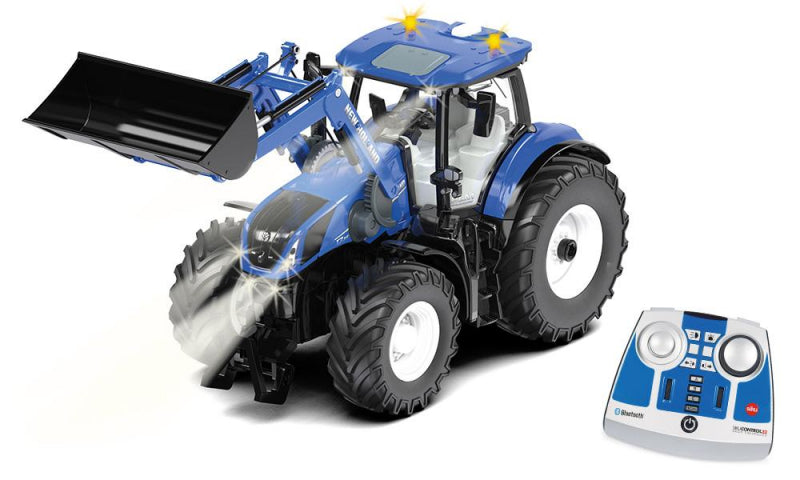 Siku new holland t7.315 med frontlæsser og fjernbetjeningsmodul (1:32)