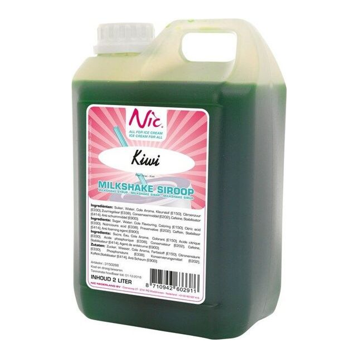 Nic milkshakesirup kiwi (2 liter)