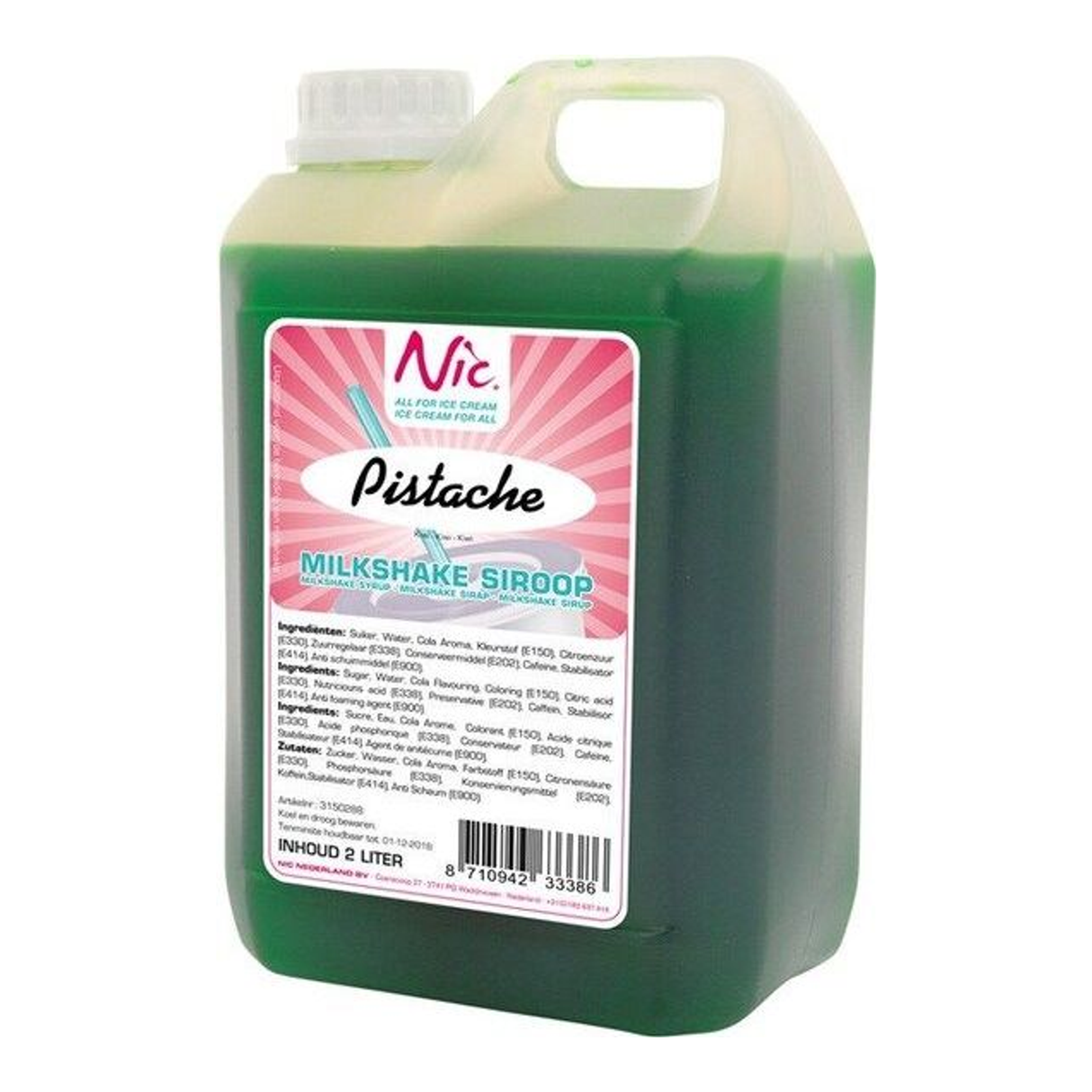 Nic milkshakesirup pistacie (2 liter)
