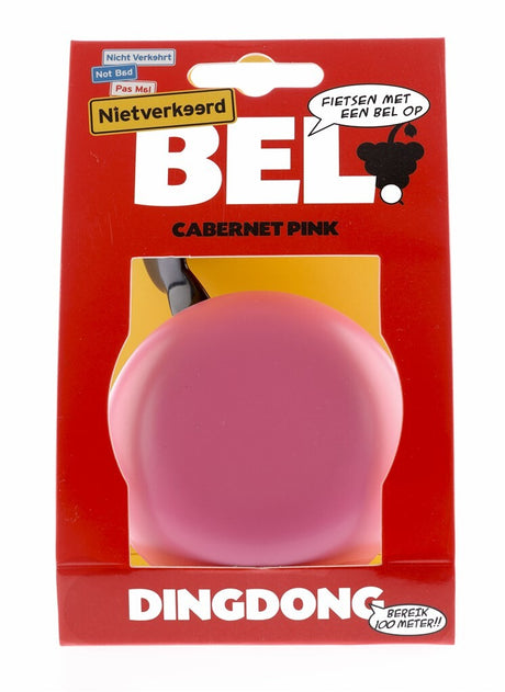 Cykelklokke ding-dong stål 80 mm sål lyserød