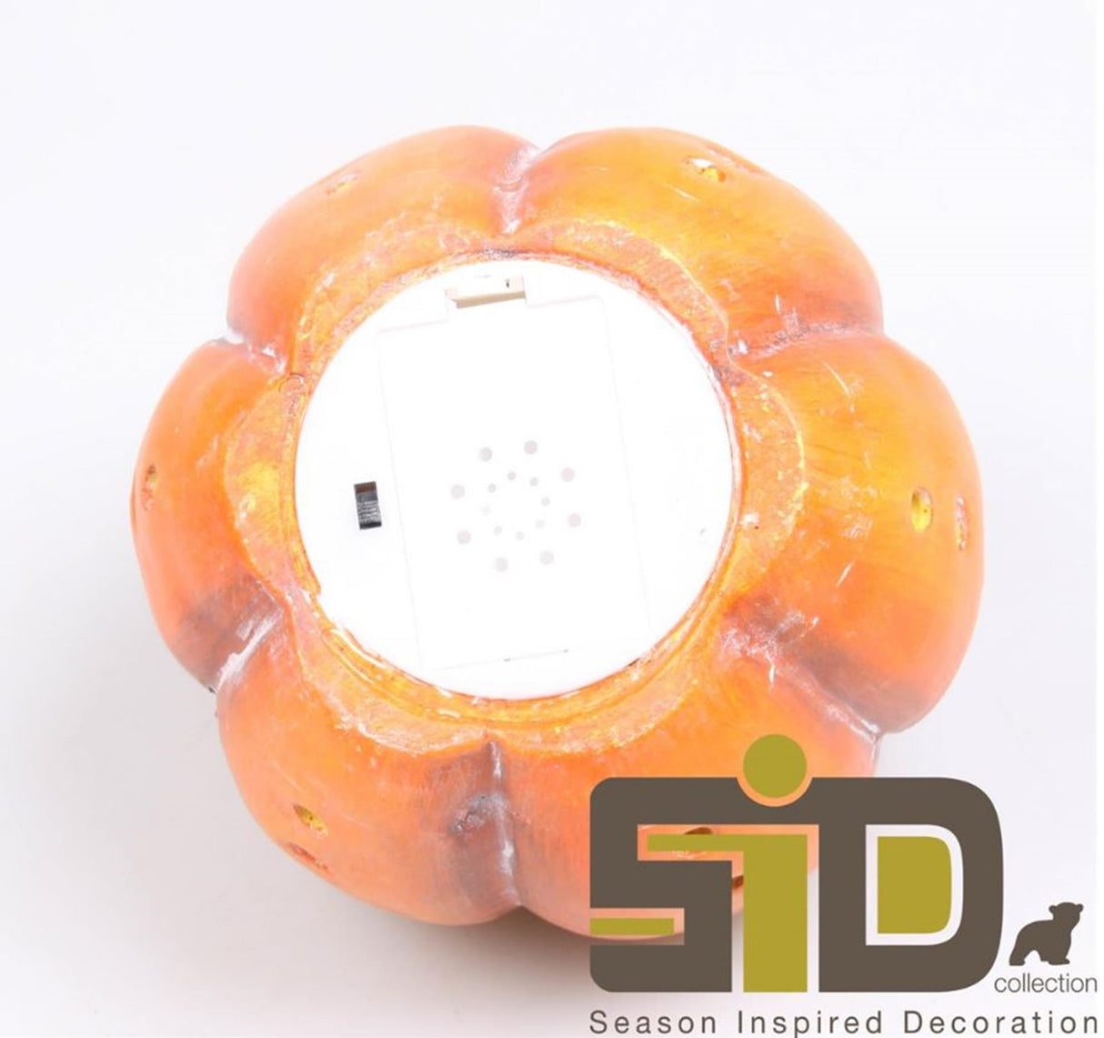 Sæson inspireret dekoration græskar polystone med LED belysning h14cm