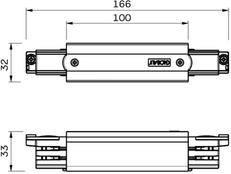 Nordisk forbindelsesstykke til. skinne hvid mellem 3-faset 5050024
