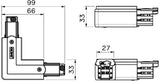 Nordisk hjørnestykke fast 90°. for. skinne venstre sort 5050032