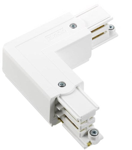 Nordisk hjørnestykke fast 90°. for. skinne hvid venstre 5050030
