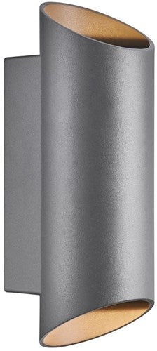 Enzo nordlux wandlamp nico rond 2x gu10 antraciet ip54 - 4800918