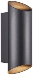 Enzo nordlux væglampe nico rund 2x gu10 sort ip54 - 4800920