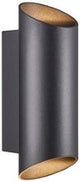 Enzo nordlux væglampe nico rund 2x gu10 sort ip54 - 4800920