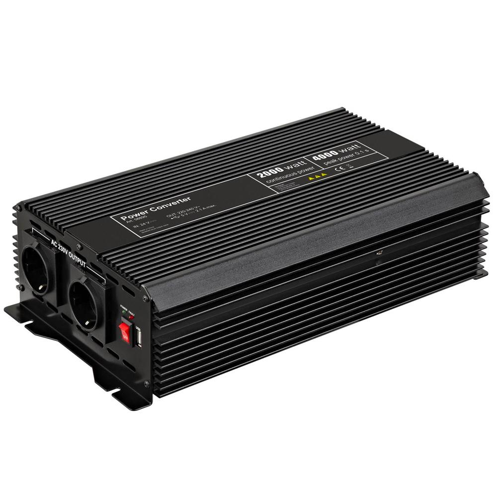 Inverter - 24 til 230 volt - DC - 2000 watt