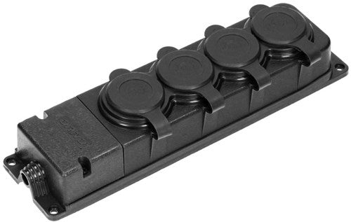 Orno swd bordstik prof sort ip44 4v med ventil - 6871956
