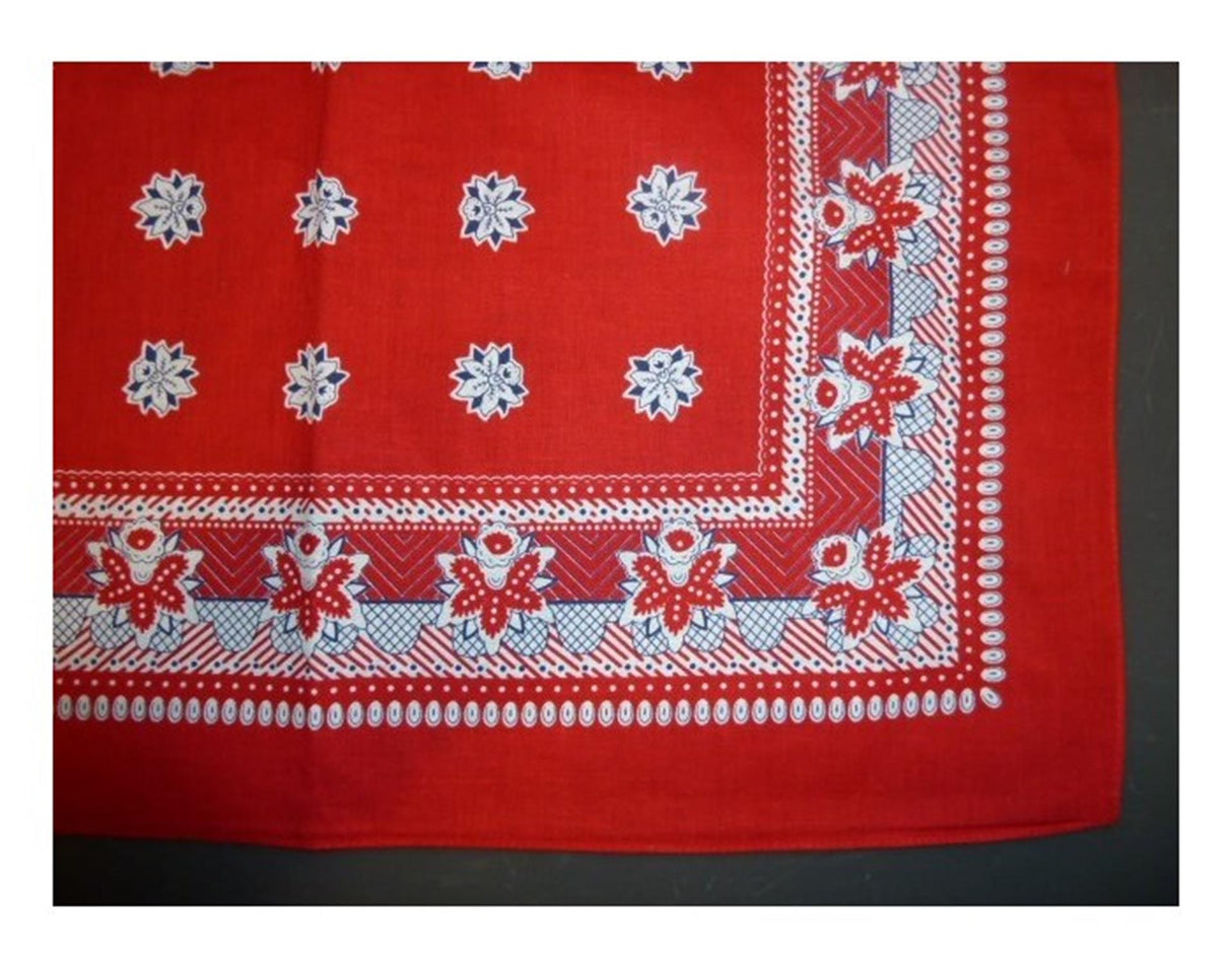 Bondelommetørklæde rød 55x55cm pakke med 12 stk<br>