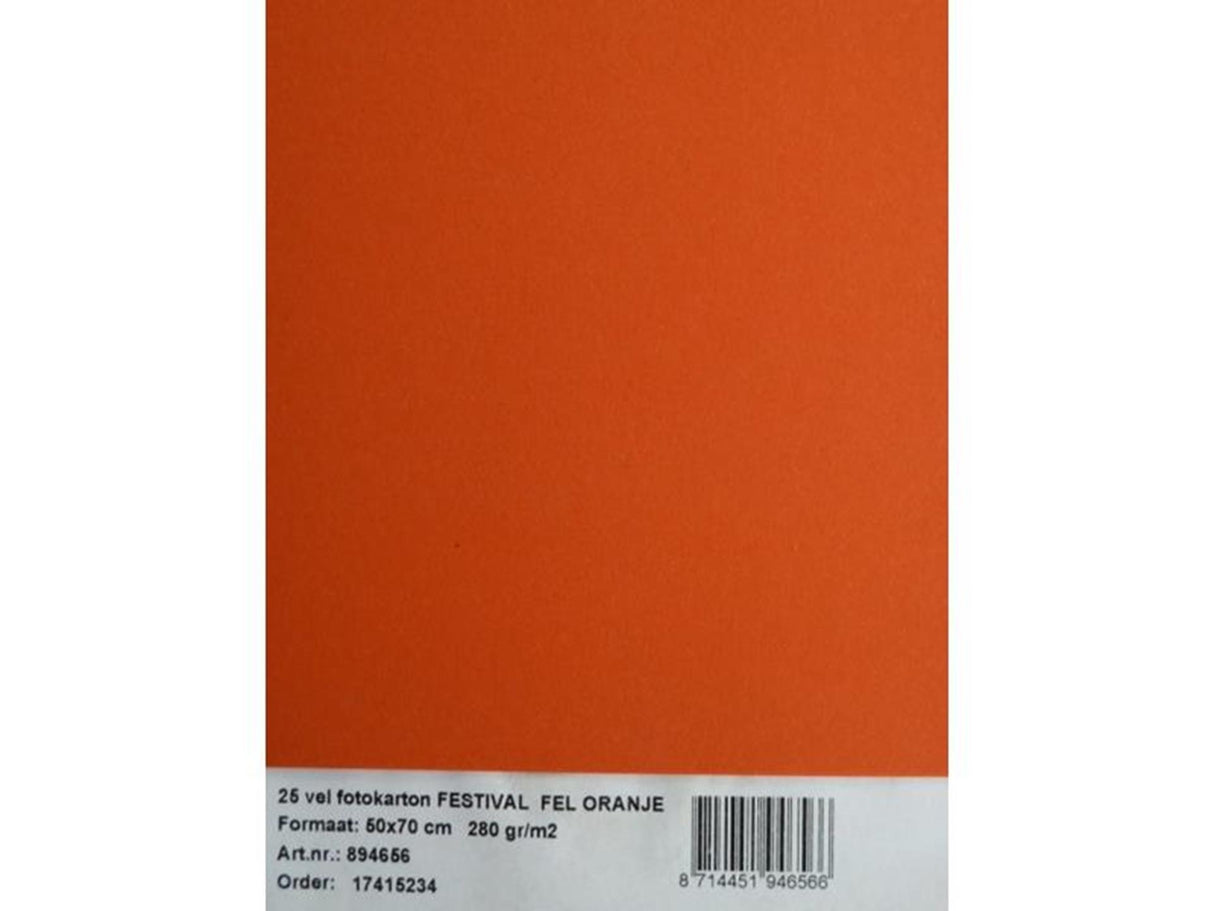 Kangaro fotokarton - 50x70 cm - 300 gram - lys orange - pakke med 25 ark