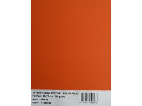 Fotopap 25 ark 70x50cm lys orange