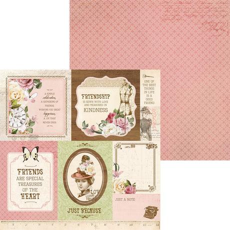 Kaisercraft • mademoiselle dobbeltsidet 30,5x30,5cm couture