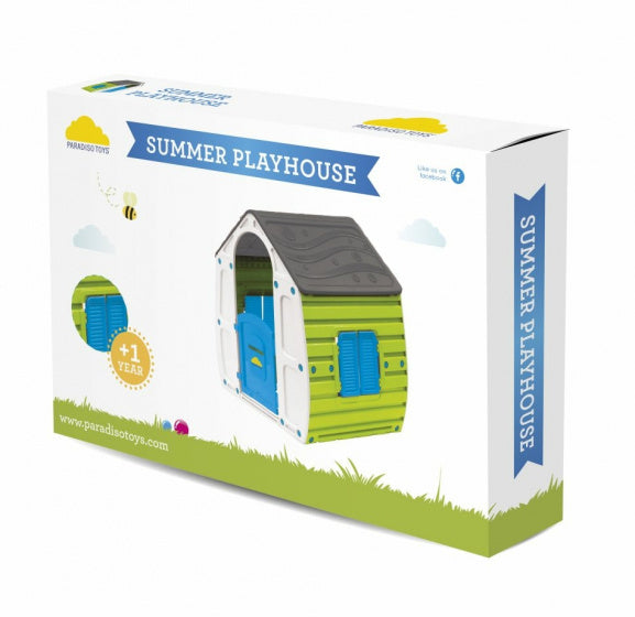 Paradiso Toys Speelhuis Sommer 102 x 90 cm grøn grå blå