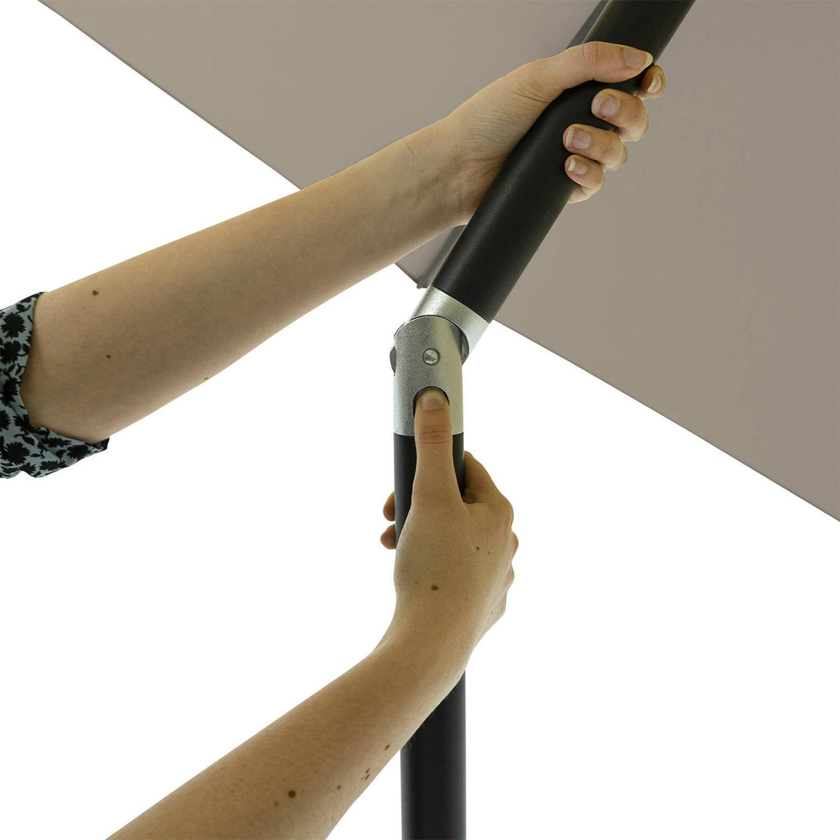 Madison parasol elba push-up omkring 300 cm med vippefunktion 100%pol. grå
