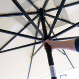 Madison parasol moraira push-up firkantet 230x230cm med vippefunktion lysegrå