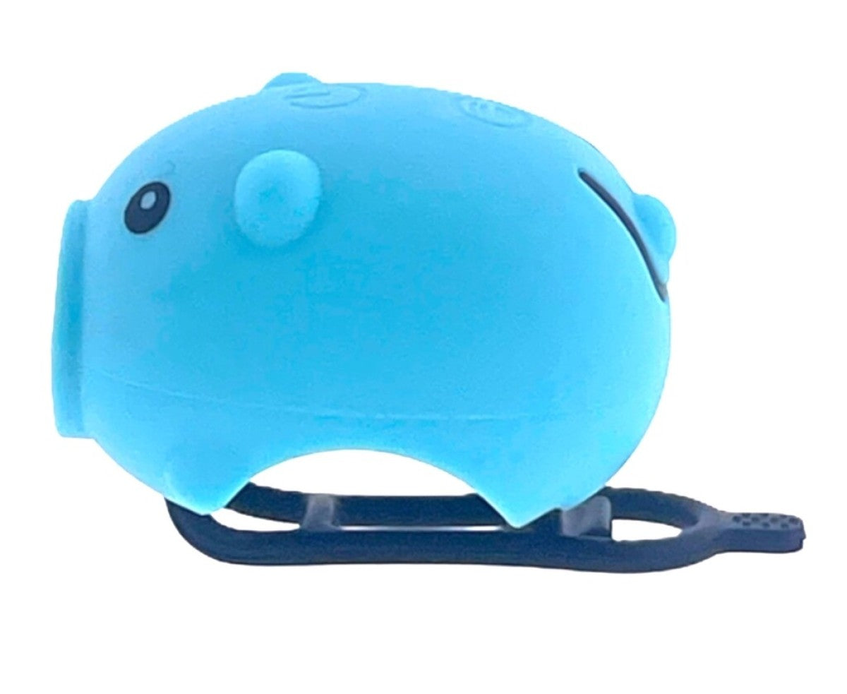 Pexkids cykelhorn gris med LED lampe USB blå