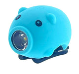 Pexkids cykelhorn gris med LED lampe USB blå