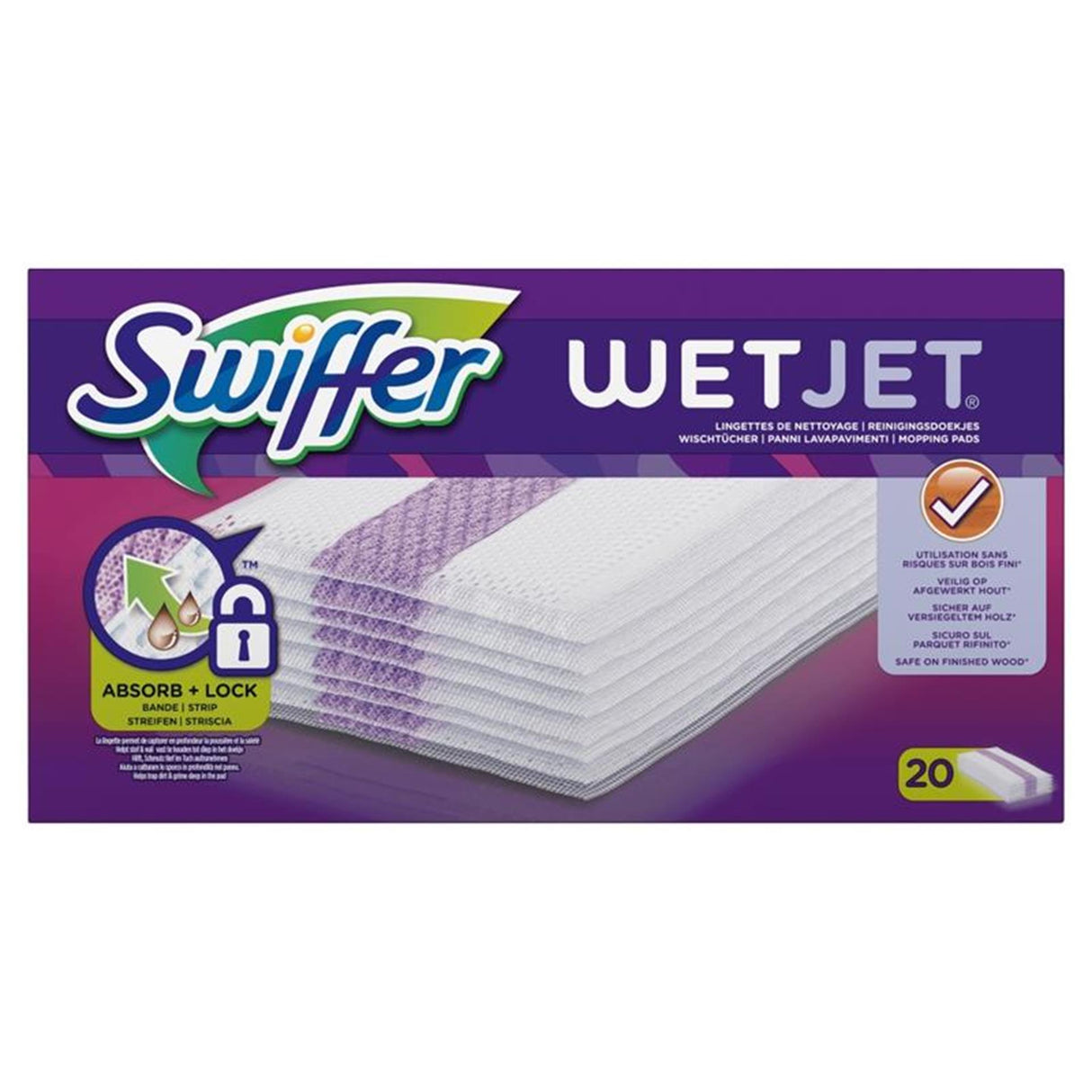 Swiffer wetjet moppesystem refill rengøringsservietter æske med 20 stk