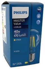 Philips LED GLS E27 3,4-40W 2700K glødetråd klar dæmpbar - LED3774