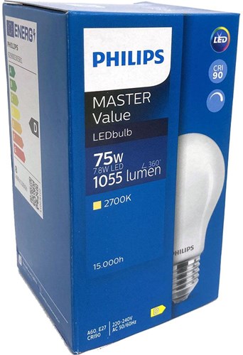 Philips led gls e27 7,8-75w 2700k filament mat dimbaar - led3792