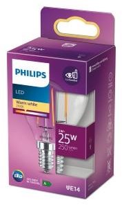 Philips LED bullet E14 2-25W 2700K filament klar blister - 5101502