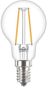 Philips led kogel e14 2-25w 2700k filament helder - led3727