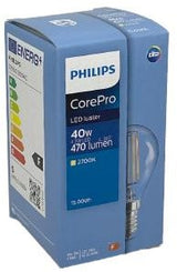 Philips led kogel e14 4,3-40w 2700k filament helder - led3738